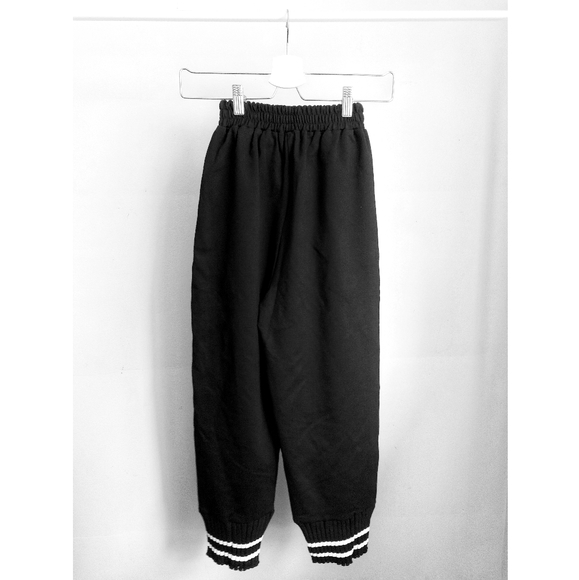 Black Sweat Pants with Knit Hem - Picture 2 of 5